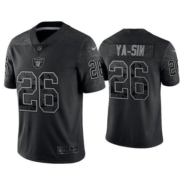 Men's Nike NFL Las Vegas Raiders Rock Ya-Sin Reflective Limited Black Jersey