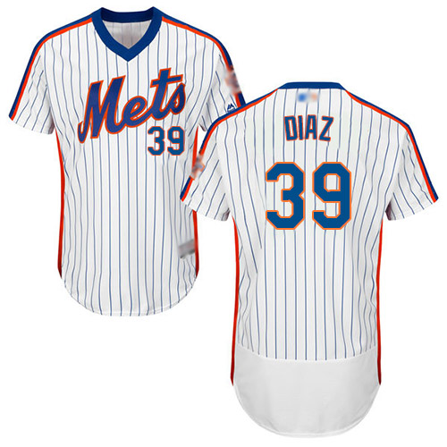 New York Mets #39 Edwin Diaz White(Blue Strip) Flexbase Collection Alternate Stitched MLB Jersey