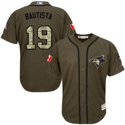 Toronto Blue Jays #19 Jose Bautista Green Salute to Service Stitched MLB Jersey