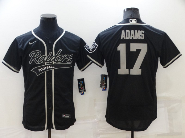 Men's Nike Las Vegas Raiders #17 Davante Adams Black NFL Baseball Stithced Jersey