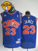 Men's Mitchell and Ness Cleveland Cavaliers #23 LeBron James Blue CAVS The Finals Patch Stitched NBA Jersey