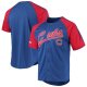 Men's Chicago Cubs Stitches Royal Button-Down Raglan Replica Jersey