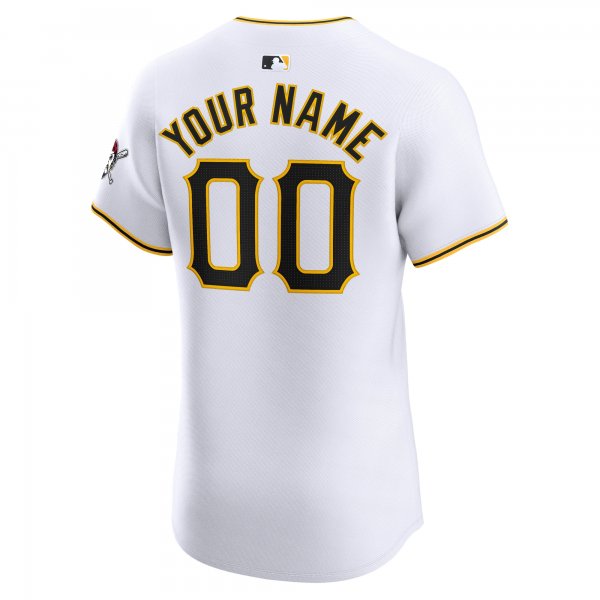 Men's Pittsburgh Pirates Nike White Home Elite Custom Jersey