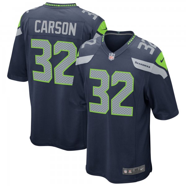 Men's Seattle Seahawks Chris Carson Nike Navy Game Player Jersey