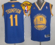 Revolution 30 Golden State Warriors #11 Klay Thompson Blue The Finals Patch Stitched Youth NBA Jersey