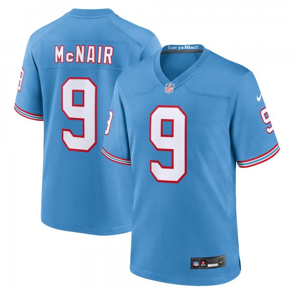 Men's Tennessee Titans Steve McNair Nike Light Blue Oilers Throwback Retired Player Game Jersey