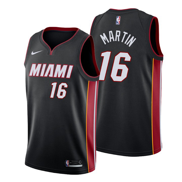 Mens's Miami Heat #16 Caleb Martin Black Swingman Icon Edition NBA Jersey