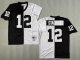 Men's Las Vegas Raiders #12 Ken Stabler Split Black & White Mitchell & Ness Jersey