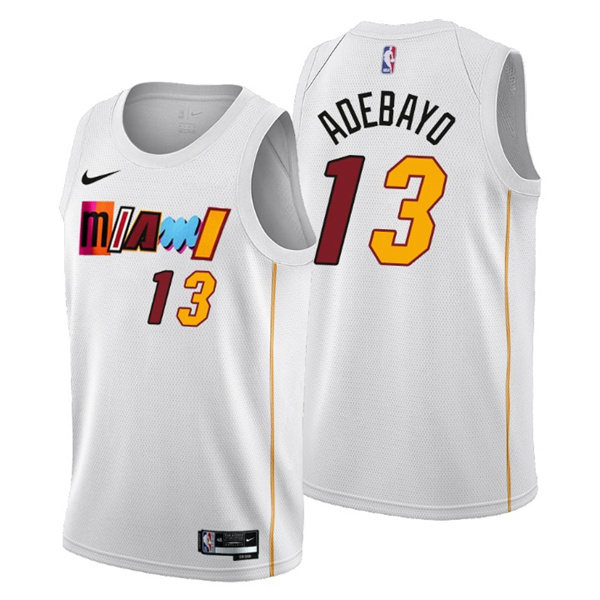 Men's Miami Heat #13 Bam Adebayo 2022/23 White City Edition Stitched Jersey