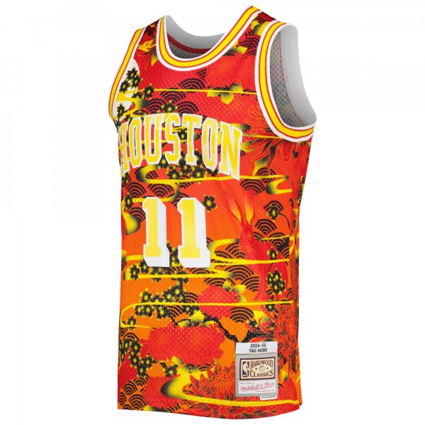 Men's Houston Rockets Yao Ming Mitchell & Ness Red 2004/05 Hardwood Classics Lunar New Year Swingman Jersey