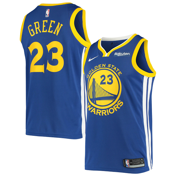 Men's Nike Golden State Warriors #23 Draymond Green Royal Badge Icon Edition NBA Jersey