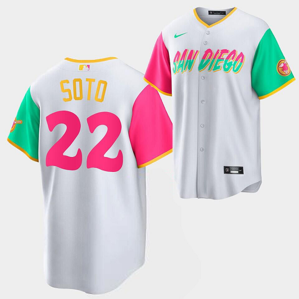 Men's San Diego Padres #22 Juan Soto 2022 City Connect White MLB Jersey