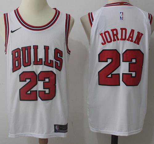 Men's Nike Chicago Bulls #23 Michael Jordan White Stitched Swingman NBA Jersey