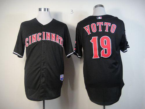 Cincinnati Reds #19 Joey Votto Black Stitched MLB Jersey