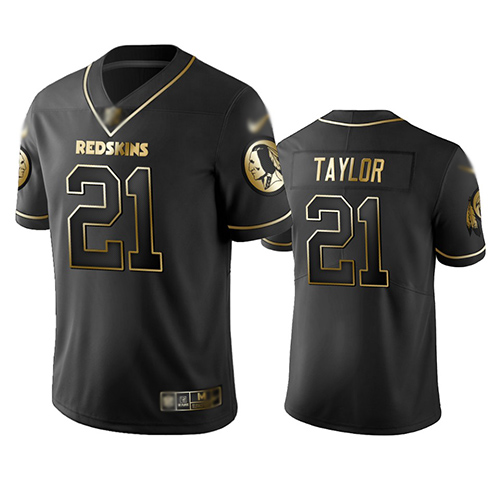 Washington Redskins #21 Sean Taylor Black Men's Stitched NFL Limited Golden Edition Jersey