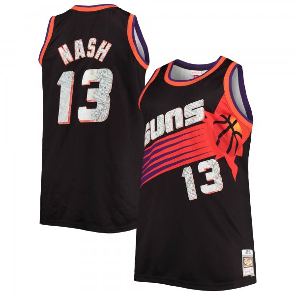 Men's Phoenix Suns Steve Nash Mitchell & Ness Black Big & Tall 1996/97 NBA 75th Anniversary Diamond Swingman Jersey