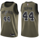 Men's Nike San Antonio Spurs #44 George Gervin Green Salute to Service Swingman NBA Jersey