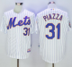 New York Mets #31 Mike Piazza White(Blue Strip) 2016 Hall Of Fame Patch Stitched MLB Jersey