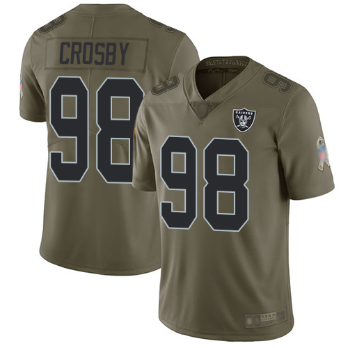 Las Vegas Raiders #98 Maxx Crosby Olive Men's Stitched NFL Limited 2017 Salute To Service Jersey