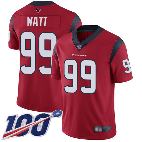 Houston Texans #99 J.J. Watt Red Alternate Youth Stitched NFL 100th Season Vapor Limited Jersey