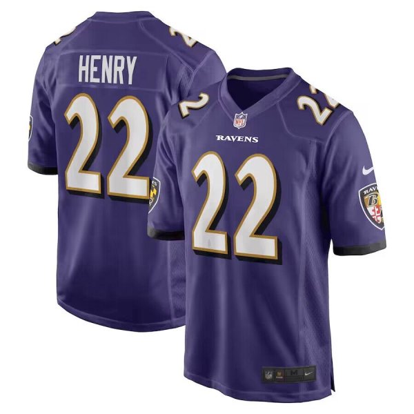 Men's Baltimore Ravens #22 Derrick Henry Nike Purple Game Player Jersey