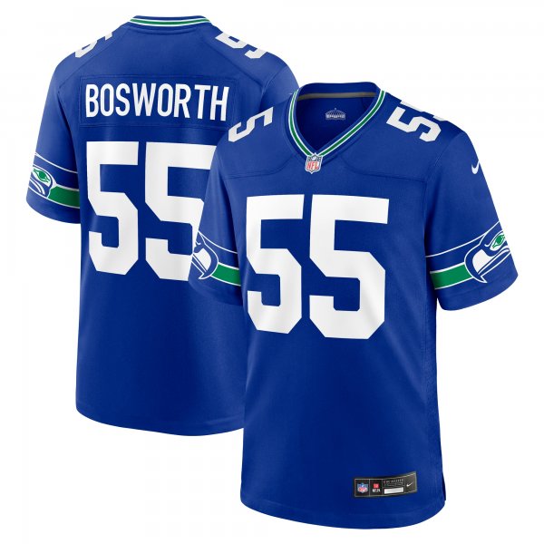 Men's Seattle Seahawks Brian Bosworth Nike Royal Throwback Retired Player Game Jersey