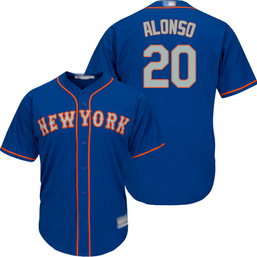 Men's New York Mets #20 Pete Alonso Blue New Cool Base Alternate Home Stitched MLB Jersey