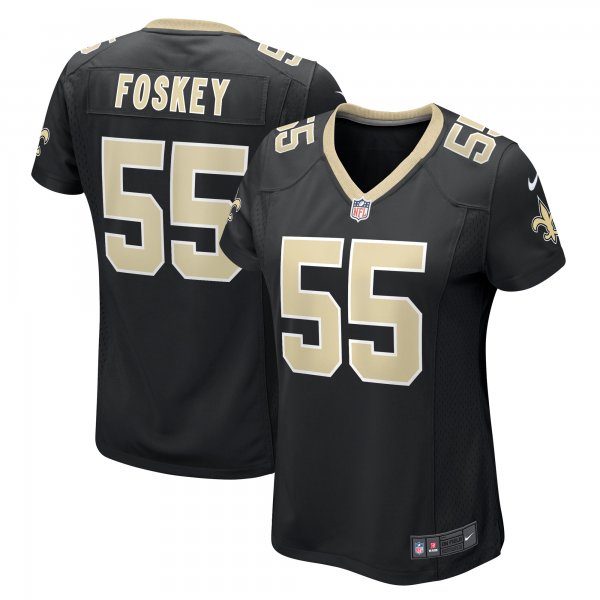 Women's New Orleans Saints Isaiah Foskey Nike  Black Team Game Jersey