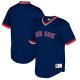 Men's Boston Red Sox Mitchell & Ness Navy Big & Tall Cooperstown Collection Mesh Wordmark V-Neck Jersey