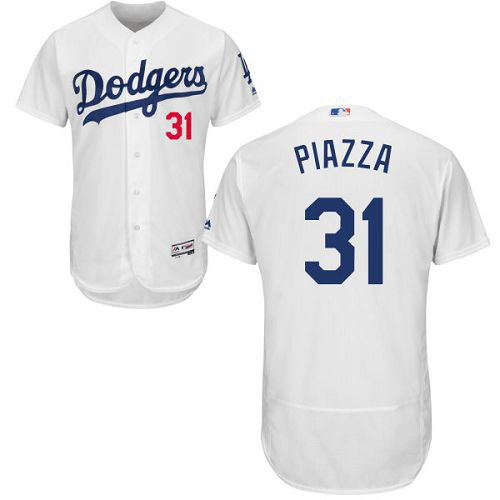 Los Angeles Dodgers #31 Mike Piazza White Flexbase Collection Stitched MLB Jersey