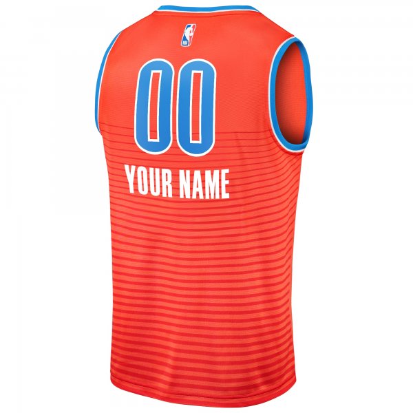 Men's Oklahoma City Thunder  Fanatics Orange  Fast Break Custom Replica Jersey - Statement Edition