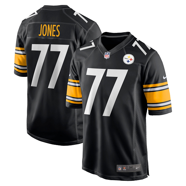 Men's Pittsburgh Steelers #77 Broderick Jones Nike Black 2023 NFL Draft First Round Pick Limited Jersey