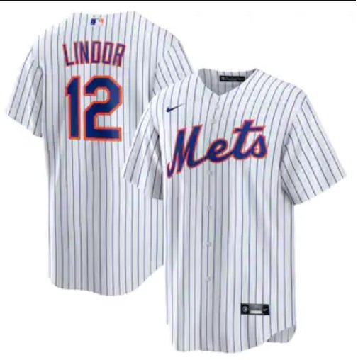 Men's New York Mets #12 Francisco Lindor Nike White Home Replica Player Jersey