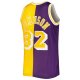 Men's Magic Johnson Magic Johnson Mitchell & Ness Purple/Gold Hardwood Classics 1984/85 Split Swingman Jersey