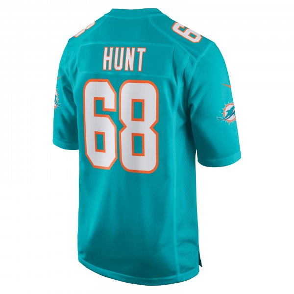 Men's Miami Dolphins Robert Hunt Nike Aqua Game Jersey