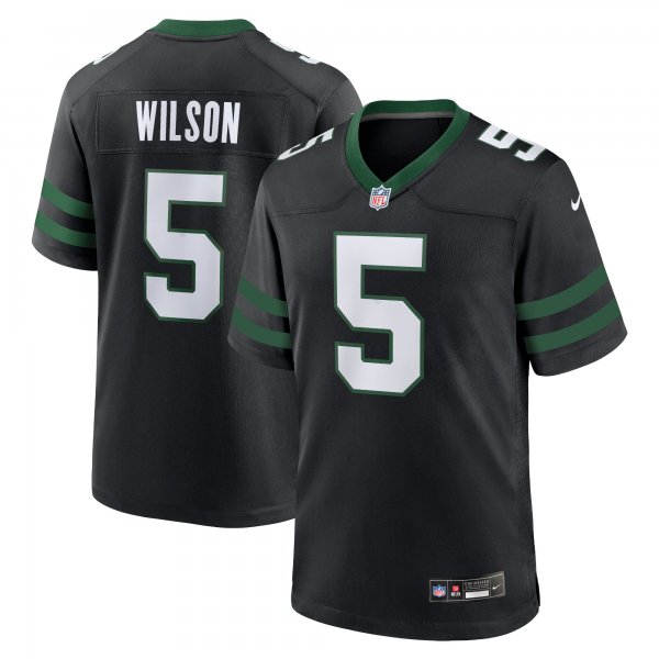 Men's New York Jets #5 Garrett Wilson Nike Legacy Black Alternate Limited Jersey