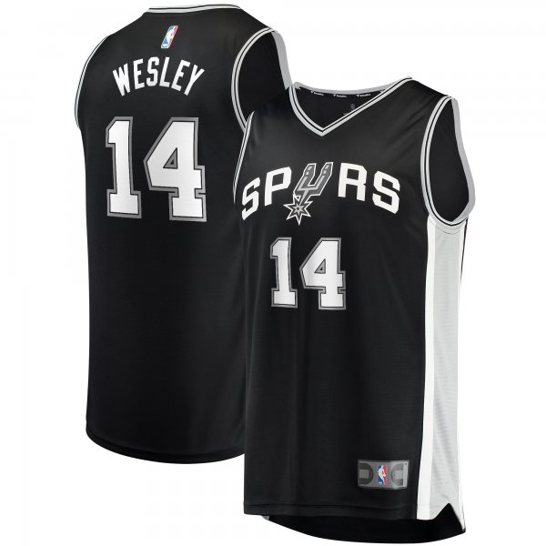 Men's San Antonio Spurs Blake Wesley Fanatics Black Fast Break Replica Player Jersey - Icon Edition