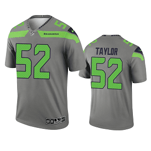 Men's Seattle Seahawks #52 Darrell Taylor Steel 2021 Inverted Legend Jersey