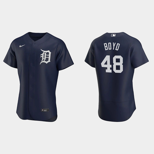 Men's Detroit Tigers #48 Matthew Boyd 2020 Alternate Team Logo Navy MLB Jersey