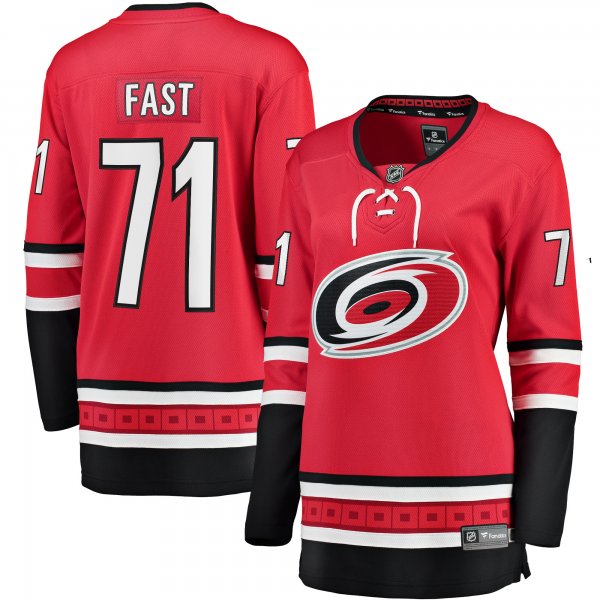 Women's Carolina Hurricanes Jesper Fast Fanatics Red Alternate Breakaway Jersey