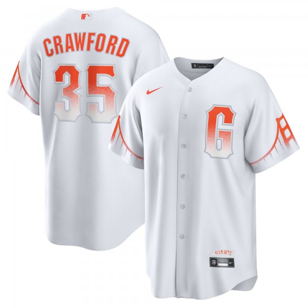 Men's San Francisco Giants Brandon Crawford Nike White City Connect Replica Player Jersey