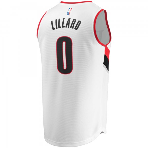 Men's Portland Trail Blazers Damian Lillard Fanatics White Fast Break Replica Jersey - Association Edition