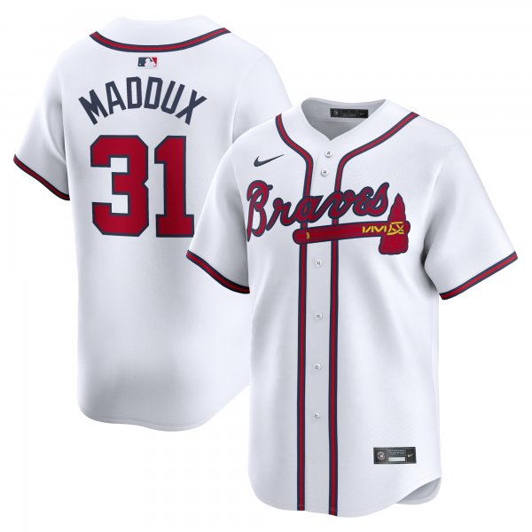 Men's Atlanta Braves Greg Maddux Nike White Home Limited Player Jersey