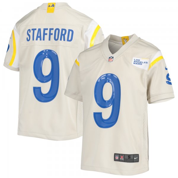 Youth Los Angeles Rams Matthew Stafford Nike Cream Game Jersey