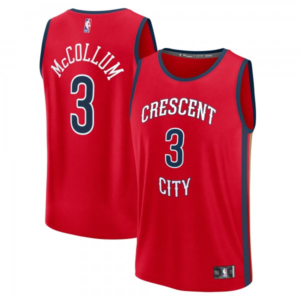 Men's New Orleans Pelicans CJ McCollum Fanatics Red Fast Break Replica Player Jersey - Statement Edition