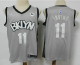 Men's Brooklyn Nets #11 Kyrie Irving Light Grey 2021 Brand Jordan Swingman Stitched NBA Jersey With NEW Sponsor Logo