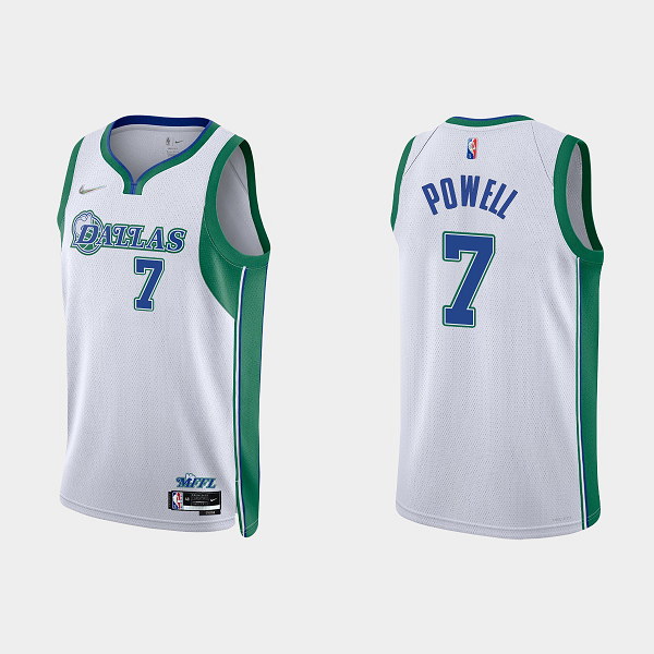 Men's Nike Dallas Mavericks #7 Dwight Powell 2021/22 75th Anniversary City White NBA Jersey