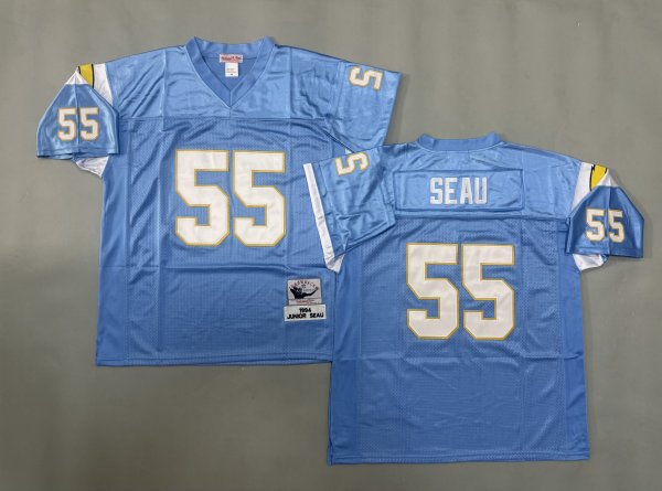 Men's Los Angeles Chargers Jersey #55 Junior Seau Blue Jersey