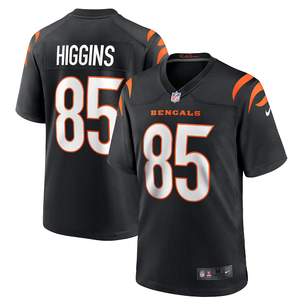 Men's Cincinnati Bengals Tee Higgins Nike Black Game Jersey