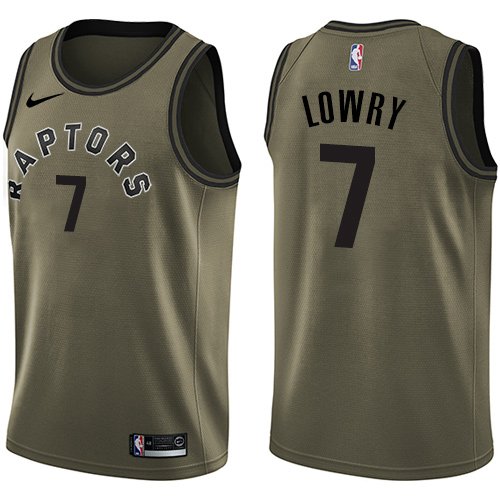 Men's Nike Toronto Raptors #7 Kyle Lowry Green Salute to Service Swingman NBA Jersey